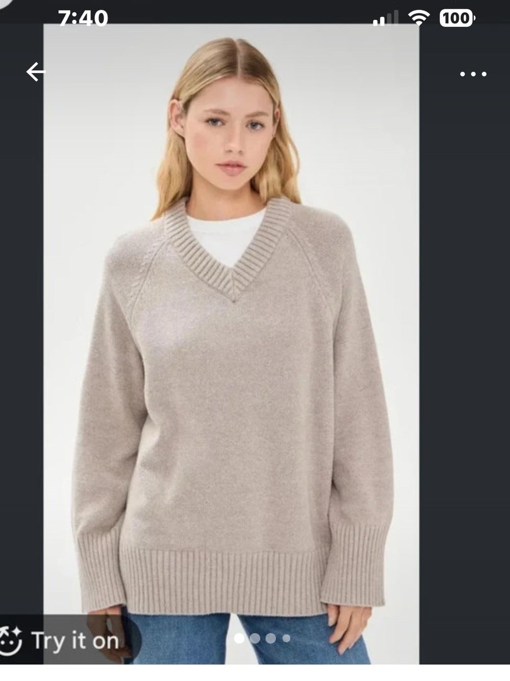 Z Supply Boulevard Taupe V-Neck Pullover Sweater